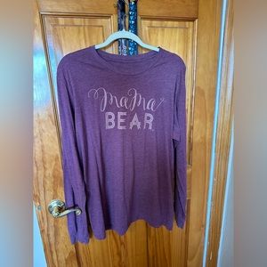Mama Bear Size Medium Maroon Shirt